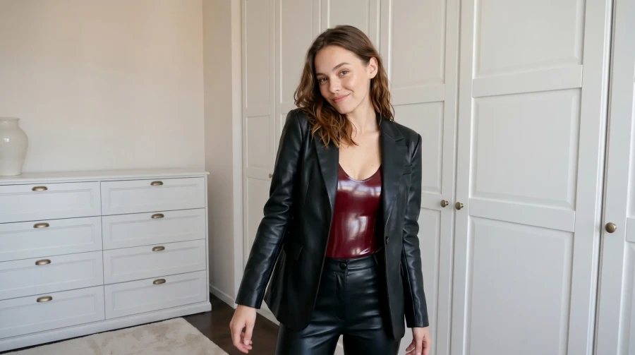 Dark Red & Black Leather - Image 7